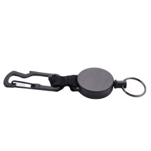 6 Pack Retractable Keychain - Heavy Duty Badge Holder Reel with Multitool Carabiner Clip, to 25 Inches,Black