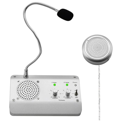 Window Speaker System, Dual Way Window Microphone Intercom Speaker, Intercom System for Business, Office, School EU Plug 1