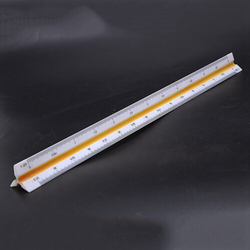 3pcs 1:20 1:25 1:50 1:75 1:100 1:125 Plastic Triangular Scale Ruler 2