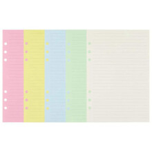 A5 Colorful 6-Hole Punched Ruled Refills Inserts for Organizer Binder, 5-Color Loose Leaf Planner Filler Paper,100Sheets