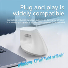 AJAZZ I300 Wireless Dual-Mode BT 2.4G Vertical Mouse Controls Three Machines Ergonomic Design Office Mouse Gift