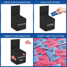 12-Pack Raffle Box Donation Box for Fundraising, Ballot Box Cardboard Box with Ticket Slot and Removable Title Box
