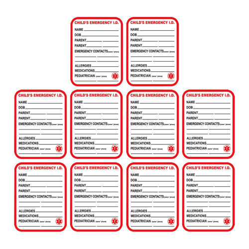 30St Identificatiestickers Met Info Voor Autostoel 2