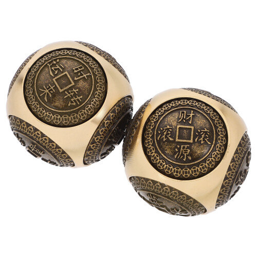 6Pcs Brass Hand Exercise Massage Balls Non-Chiming Solid Fitness Tool 1