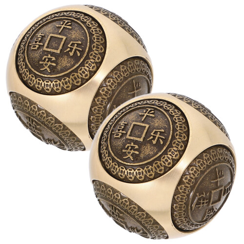 6Pcs Brass Hand Exercise Massage Balls Non-Chiming Solid Fitness Tool 2
