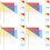 24Pièces Drapeaux Bois Polyester Multicolores 7
