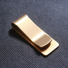 2X Fashion Brass Money Clip Simple Dollar Cash ID Card Clamp