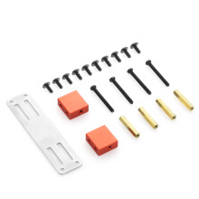 Alloy WPL1627R Upgrade 25T Metal Steering Arm for WPL RC1:16 Car DIY Red & Metal Servo Fixed Mount Bracket Kit
