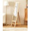 Beliani Standing Mirror with Shelf LUISANT 145 cm Pine Wood Light Brown 3