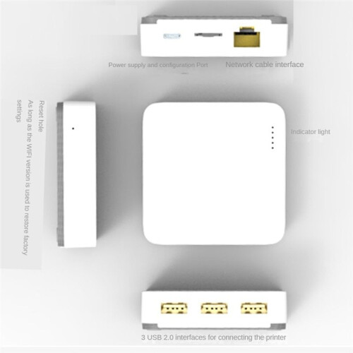 NP332 3-Port USB Network Print Server Multi-Interface Network Print Server (Network + WiFi Version)