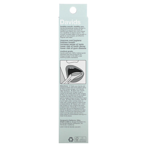 Davids Natural Toothpaste, Professionele Tongenschraper, 1 Schraper 1