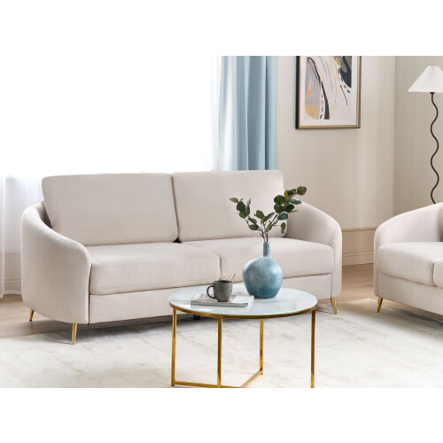 Beliani Sofa 3 Seater TROSA Fabric Beige 1