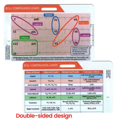 STEMI 12 Lead Tool Horizontal Reference Badge ID Card,EGG Contiguous Leads Precision Measurement Household Tool 1