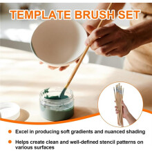 12 PCS Wooden Stencil Brush, Wood Paint Template Brush, for Wood Wall Model House Painting,Acrylic Painting,Oil Painting