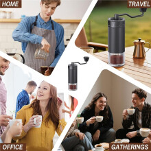 Moulin à Café Manuel Portable avec Meules Coniques en Acier Inoxydable CNC, 40 Réglages Ajustables, pour Voyages, le Bureau et la Maison