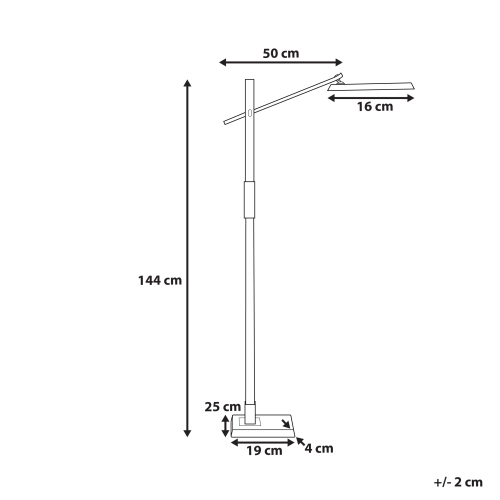 Beliani LED Floor Lamp AQUARIUS with Dimmer Metal Dark Grey 2