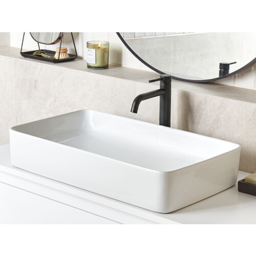Beliani Countertop Basin ULUA 610 x 350 mm Ceramic White 1