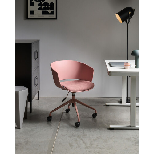 Beliani Office Chair GLEEFUL Fabric Pink 1