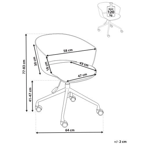 Beliani Office Chair GLEEFUL Fabric Pink 2