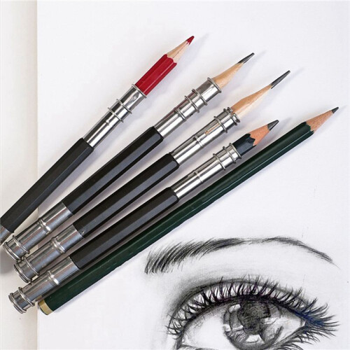 30PCS Pencil Extender Holder Adjustable Pencil Lengthener Tool Coupling Device for School Art Writing