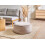 Beliani Pouffe YULLE Velvet Light Brown 2