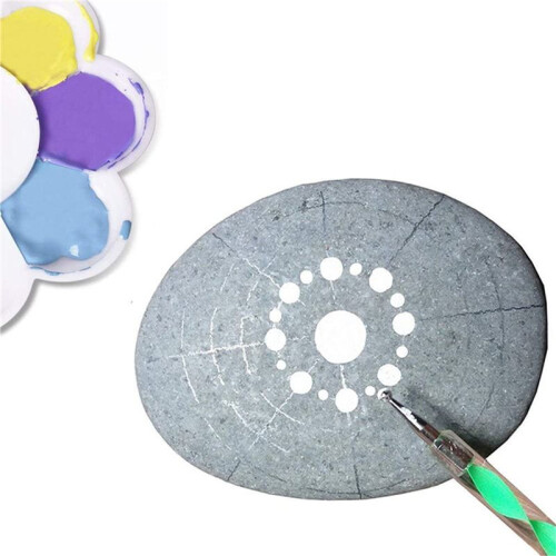 Mandala Dotting Stencil Tools Rock Painting Kit  Stylus Dotting Tools Include Stencil, Paint Tray (68 Pack) 1