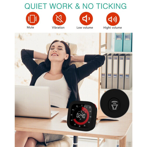 Digital Visual Timer, Rechargeable Countdown Timer with Adjustable Volume & Brightness, Magnetic Back for Kitchen Timer 2