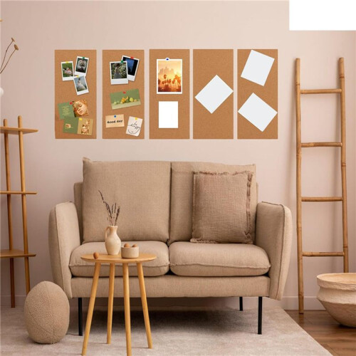4X Cork Board Bulletin Board, Small Rectangular Pin Board for Wall, Self-Adhesive Cork Board for Office, School and Home 1