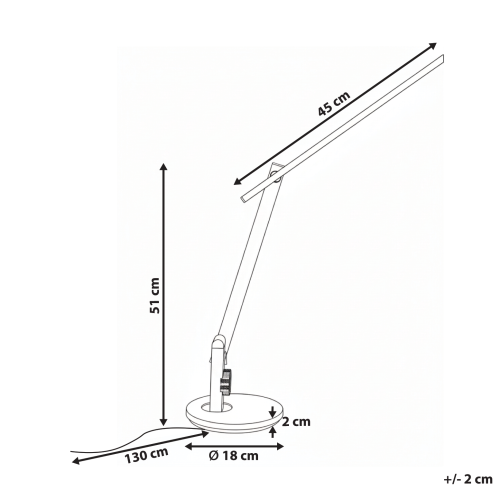 Beliani LED Desk Lamp CETUS with Dimmer Silver 2