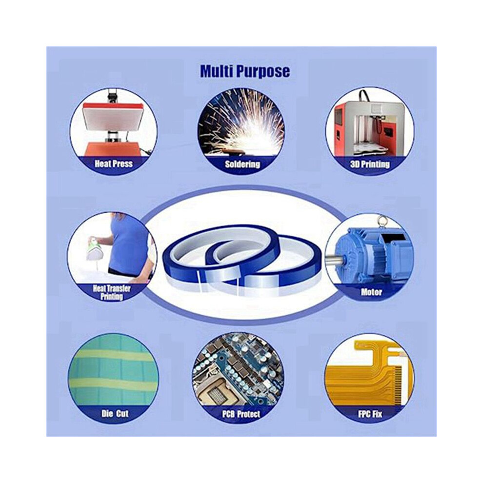 20Mm Heat Resistant Tape For Sublimation 33M (108 Ft) 3Inch Core High Temp, Strong Adhesion, 6 Pack 6031815455802