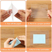144Pcs Self-Adhesive Label Card Holder Index Pockets Holder 6X8.5cm Clear Plastic Card Holder Adhesive Label Holder