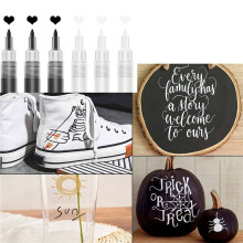 Acrylic Paint Pens,30 Pack Black White Paint Markers for Rock Painting Stone Ceramic Glass Wood Plastic Metal
