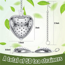 250Pcs Tea Strainer Stainless Steel Tea Infuser Loose,Extended Chain Hook for Seasonings Cup Bottle Party Favors