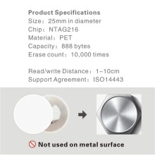 600Pcs NFC Ntag216 Sticker Ntag216 NFC Tags NFC 216 Tag Ntag216 NFC Cards 13.56Mhz NFC Tag Stickers 888 Bytes Memory