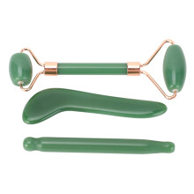 Conjunto de Gua Sha Jadestone de 3 piezas, verde, herramienta en forma de L