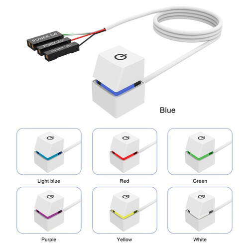 2X 2M Portable LED Lights Computer Desktop  PC External Start Power /Off Button Extension Cable,  Light 2
