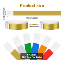 3600 PCS Neon Colored Wristbands for Events, Synthetic Paper Waterproof Activity Identification Wristbands