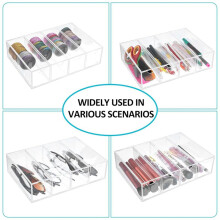 2X Acrylic Organizer, Clear Washi Tape Storage Holder with 4 Sliding Drawers, for Scrapbooking Art Supplies