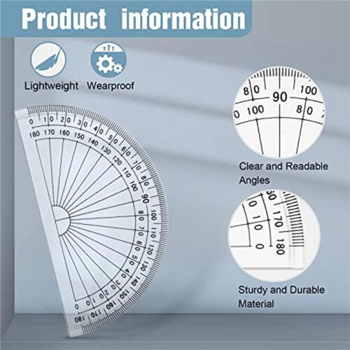 200 Pcs Math Protractors Plastic Protractor 180 Degrees,Protractors Bulk for Classroom, Protractor Set for Engineering 2