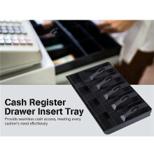 3X Cash Tray Cash Register Drawer Insert Tray,5 Bill & 4 Coin Compartments, Durable ABS Money Storage Case