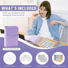 2 Set Budget Binder,Money Organizer Cash Envelopes for Budgeting, Budget Binder with Zipper Envelopes