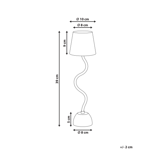 Beliani Wireless LED Table Lamp VOUGA with Dimmer Metal Beige 2