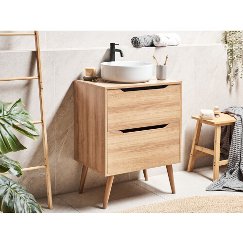 Beliani Vanity Unit CARIACICA 60 cm Light Brown 1