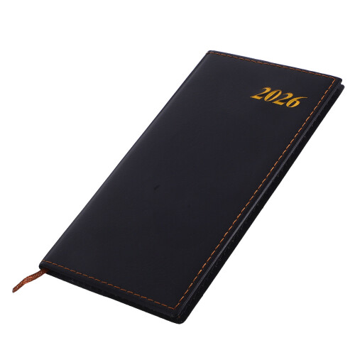 2Pièces Cahier Agenda Mensuel Noir Compacte PVC 1
