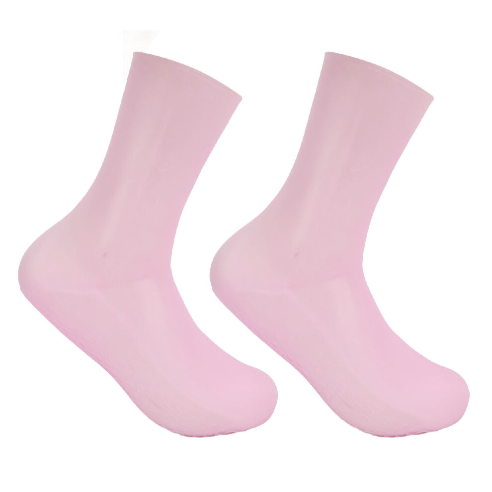 Pink Silicone Moisturizing Socks L For Dry Cracked Skin Foot Care