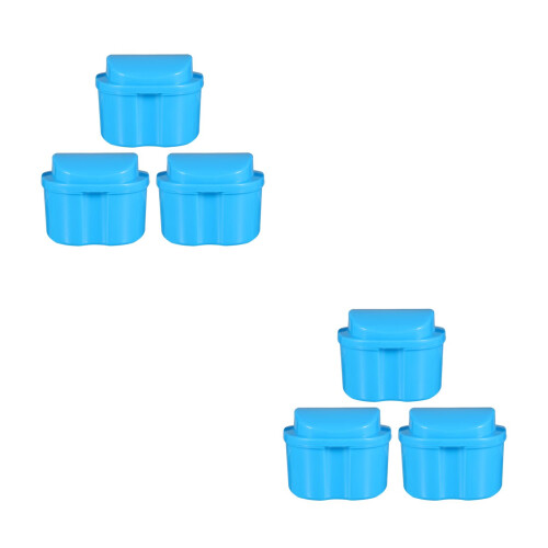 6Stk Zahnersatz Schutzbox , Tragbarer Denture Storage Container 2