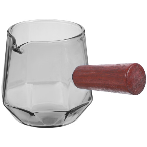 3Stk Transparentes Milchkrug Set Mit Holzgriff Für 2