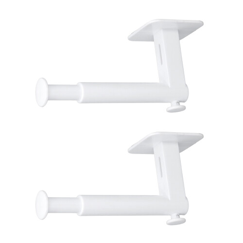 2pcs Retractable Hat Rack 15-20 Hats Organizer L-Shaped Hooks White