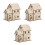 3Pièces Miniature Bois À Assembler LED Beige Puzzle 3D DIY 6