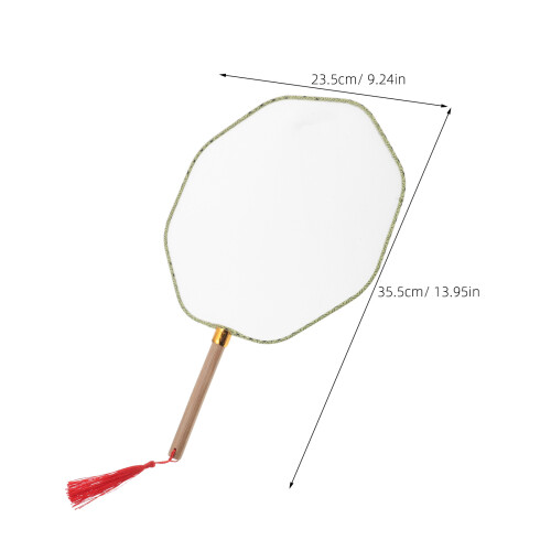 4Pièces Éventails Ronds Blancs En Bois Et Pour DIY 1